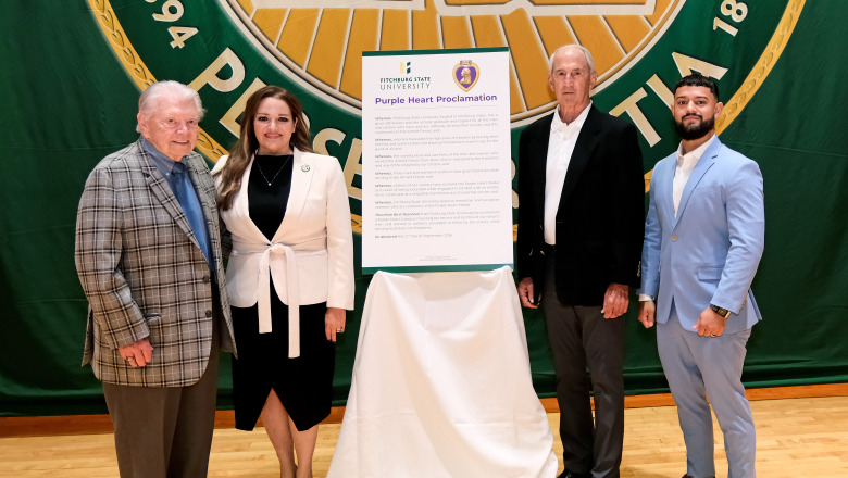 Purple heart designation with Donna Hodge, Joe Byrne, Mike Fiorentino, Andres Crespo