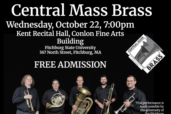 Free concert by Central Mass Brass flyer