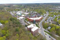 Aerial view of main campus from over North Street