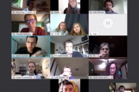 Screenshot of students and faculty researchers from Fitchburg State and Rhine Waal University in Germany