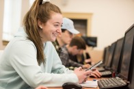 student in math lab 