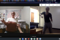 Students participate in virtual dance lesson