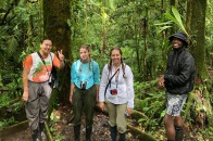 Students standing in the forest in Costa Rica 
