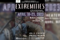 Horizontal poster for Extremities play April 2023