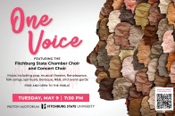 Poster for One Voice choral concert May 9 2023