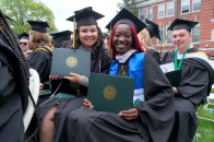 Students posting at May 2023 undergraduate commencement