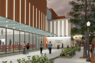 Architectural rendering of exterior of theaterLAB