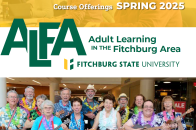 Photo of ALFA Spring brochure cover men and women with ukuleles