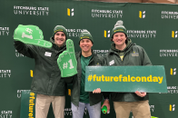 Tour guides posing at Future Falcon Day