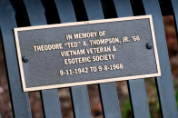 Bench for 1st Lt. Thompson, killed in Vietnam in 1968