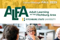 Front cover of ALFA brochure with elderly students