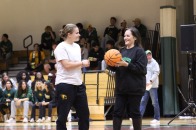 Falcons Cold Rush free throw Kiley Connors and President Hodge basketball