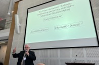 Presenter Martín Carcasson speaks at civic engagement forum in October 2025