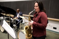 Music area faculty recital Amy McGlothlin playing instrument