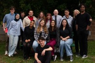 Photo of the cast and crew of Stop Kiss, photo by student photographer Katharine Nizwantowski