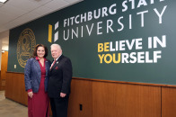 President Hodge and Board of Trustees member Joe Byrne