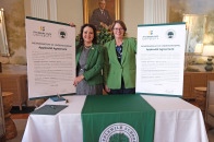MOU signing at Applewild with President Hodge and Applewild Head of School Amy Jolly