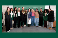 She Soars Luncheon with students with Gigi Marvin and President Hodge