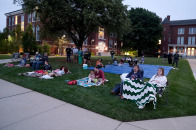 People gather on the quad for the Summer Series events