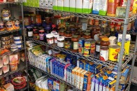Shelves of food in the falcon bazaar