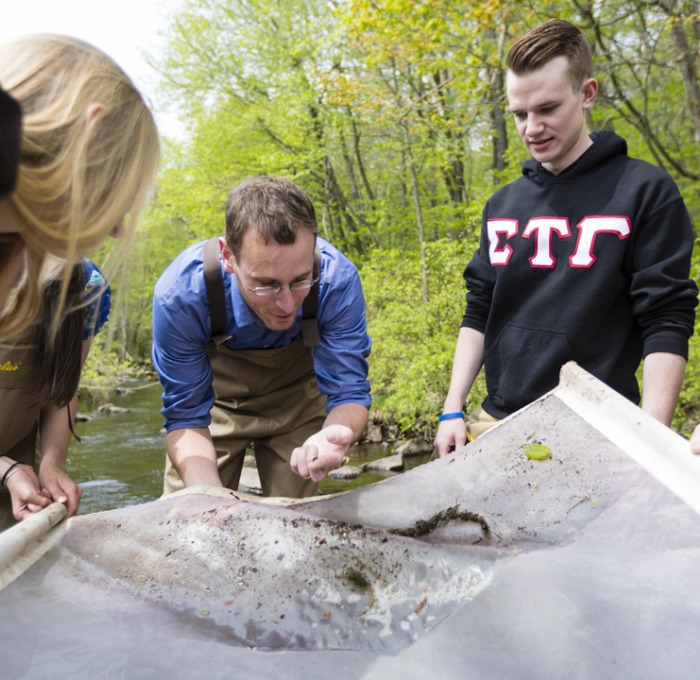 Science class in river