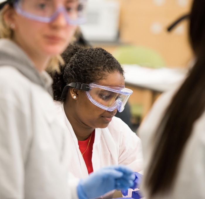 students in genetics lab