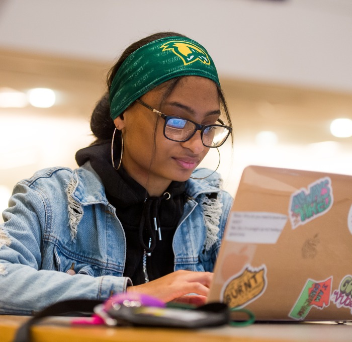 student with laptop