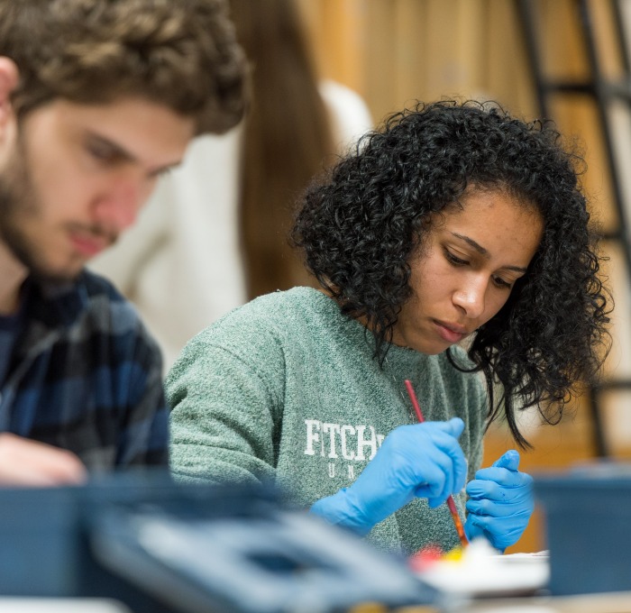 Students painting