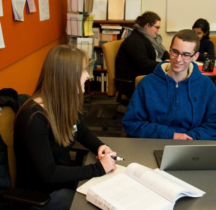 Student at the advising center
