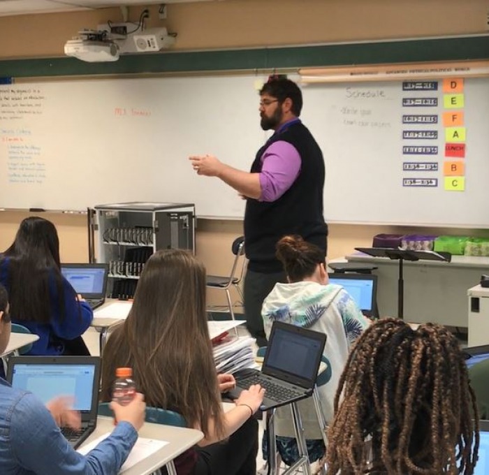 middle school educator in classroom