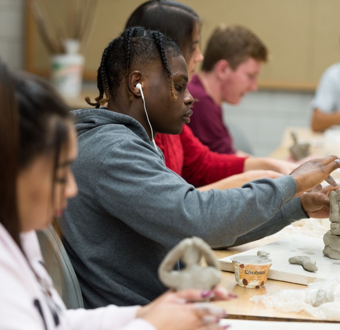 Students in art classroom