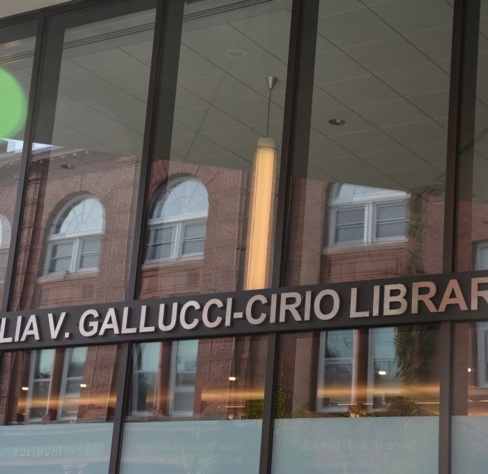 A shot of the library glass up close. 