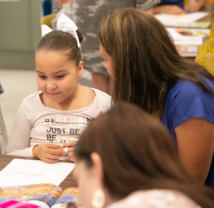 teachers with students