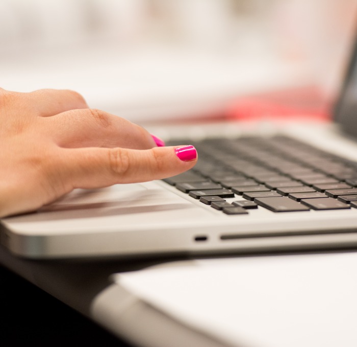 Student using laptop