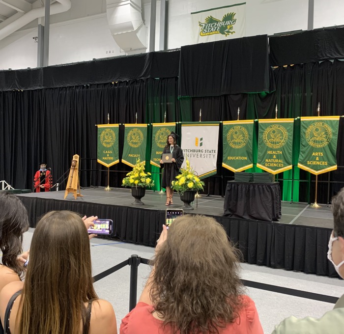 Family participating in Falcon Graduation Walk