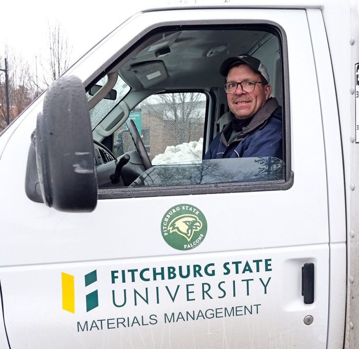 Kevin Kelley Mail and Materials Management in truck making deliveries