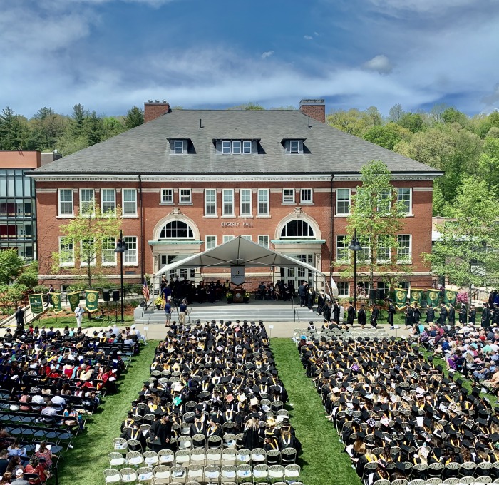 View of commencement stage from Percival POV May 2022