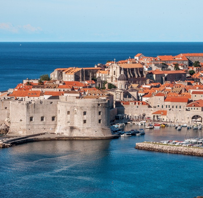 ariel view of the coast in Croatia