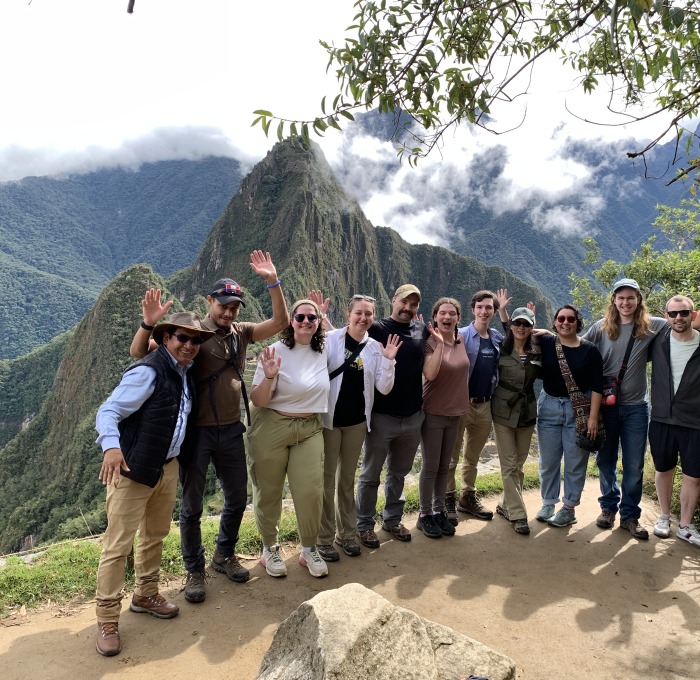 Study abroad group in Peru at Machu Picchu