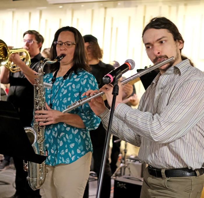 Jazz band performing in the falcon hub