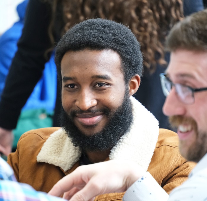 Smiling male students