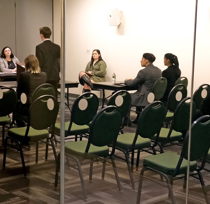 Moot court competition in Hammond Hall