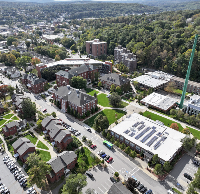 Drone shot of main quadrangle October 2023