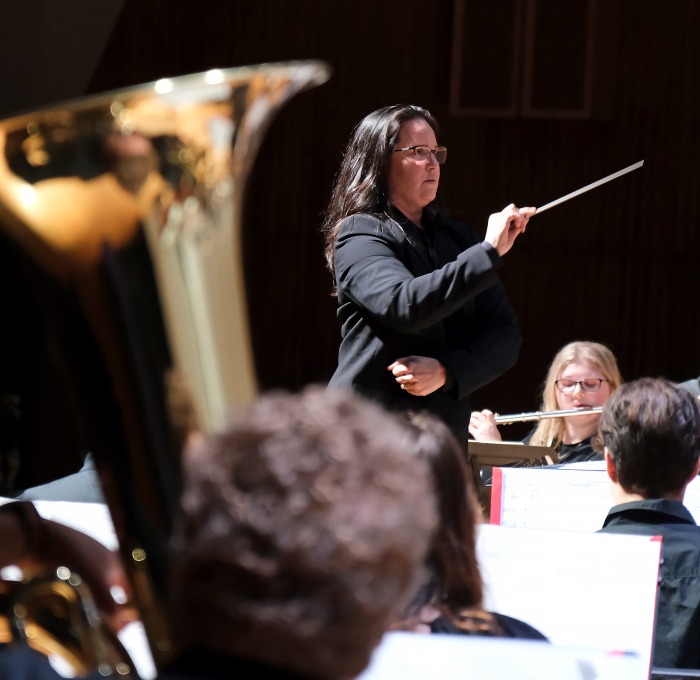 Concert Band with Amy McGlothlin conducting in Weston Auditorium