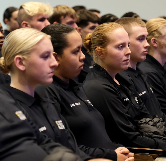 Police ROC students sitting in Kent Recital Hall