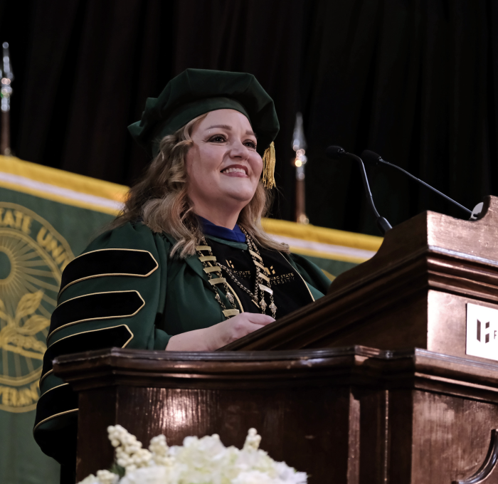 President Hodge at winter commencement Dec 20 2024