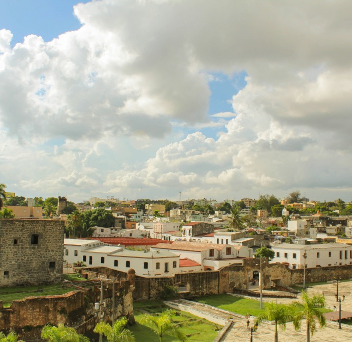 Aerial view of buildings in the Dominican Republic