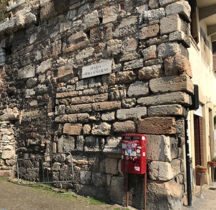 Italy street brick building