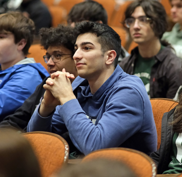Students in Kent Hall at high school math contest.