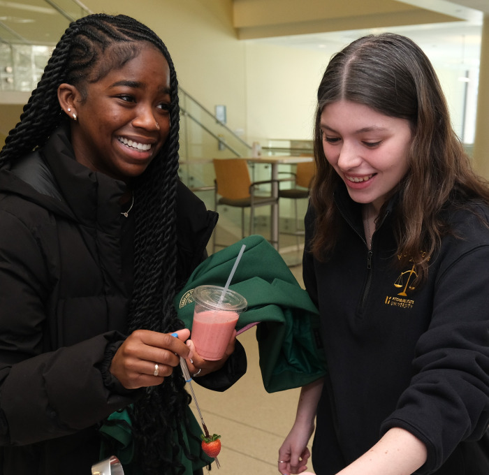 Students in Hammond with strawberry treats.